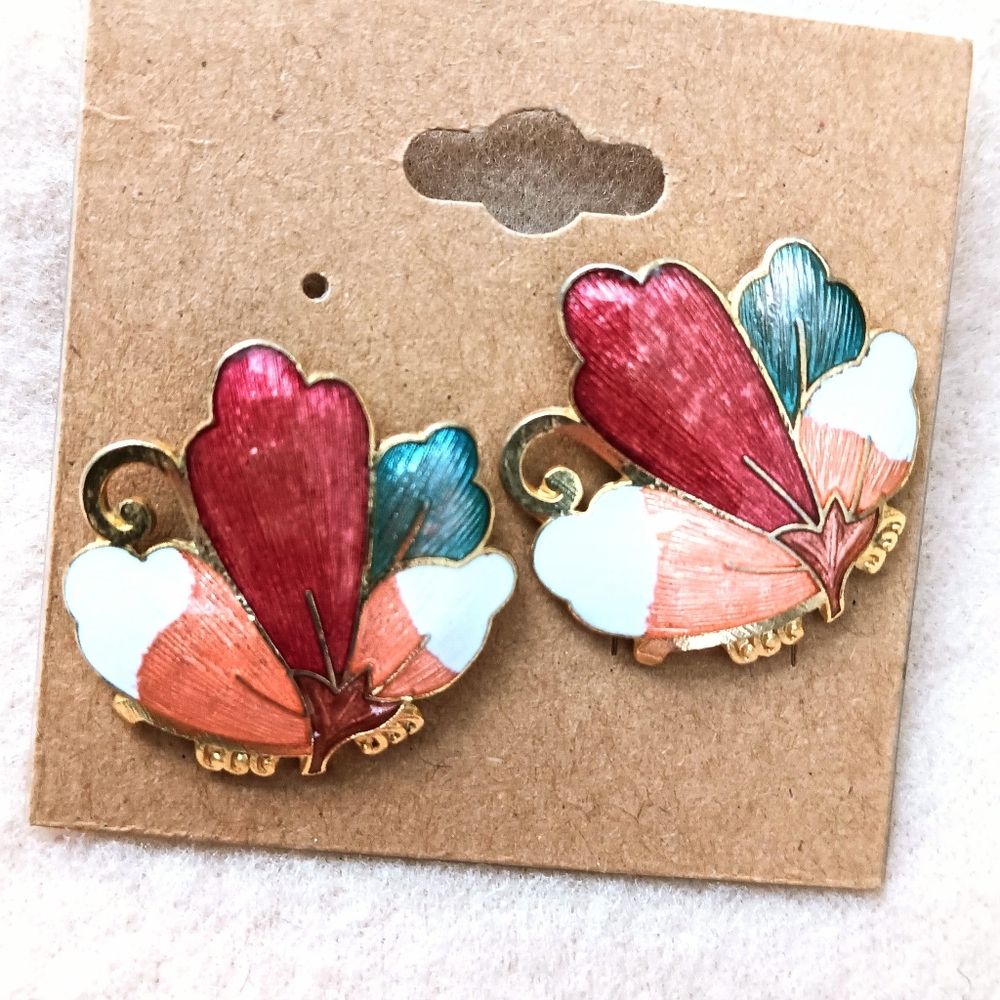 Butterfly Cloisonne Earrings